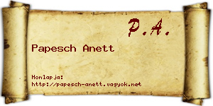 Papesch Anett névjegykártya
